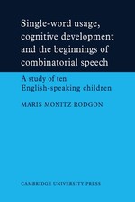 Single-Word Usage, Cognitive Development by Rodgon picture