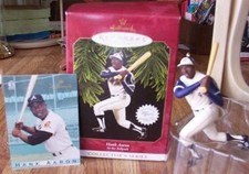 HALLMARK HANK AARON #2 BASEBALL SERIES 1997 CHRISTMAS ORNAMENTS ATLANTA BRAVES picture