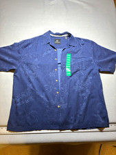 Jamaica Jaxx Men’s XL Blue Floral Short Sleeve Cotton Woven Button-Up Pocket picture