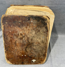 1819 Holy Bible with family history misc ephemera letters newspaper ad etc picture