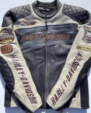 Harley Cowhide Leather Motorcycle Racing Jacket Davidson Premium Biker Riding picture
