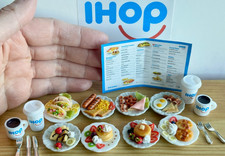 1:12 Dollhouse Miniature Breakfast restaurant bacon waffle coffee pancake IHOP picture
