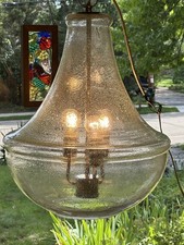 Jamie Young Seeded Art Glass 3 Light Chandelier 22