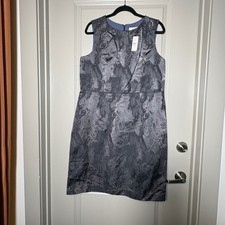 LOFT Size 16 NWT Silver Gray Floral Jacquard Sheath Cocktail Dress picture
