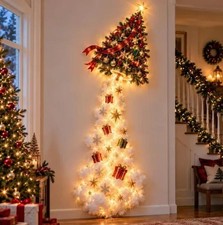 Christmas LED Wall Trail Light Santa Sleigh Reindeer Hanging Party Decoration picture