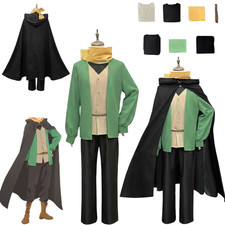 Natsuki Subaru Cosplay Costume Halloween Disguise Green Coat Cloak Belt fullset picture