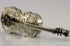 HEAVY 60g NOVELTY SOLID STERLING SILVER CELLO BOX 1979 picture