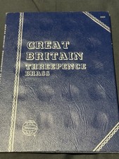 Vintage 1968 Whitman 8004 Great Britain Brass Threepence Coin Folder Empty picture