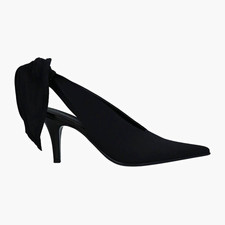 MM6 Maison Margiela Womens Black Textile Pointed Toe Slingback Bow Size 9 N picture