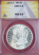 1882-S MORGAN DOLLAR ANACS MS62 picture