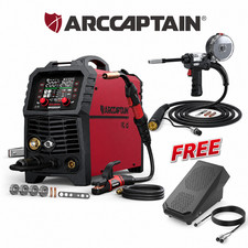 ARCCAPTAIN MIG200P Pulse MIG Welder Aluminum Welding w/ Spool Gun &  Foot Pedal picture