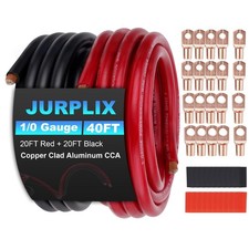 40FT 1/0 Gauge Wire 1/0 AWG Battery Cable Copper Aluminum For Car Audio Speaker picture