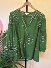 Knox Rose Green Floral Blouse Top Shirt XL, Extra Large picture