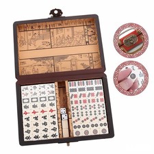 Vintage Chinese Mahjong Set Traditional 144 Tiles Mah-Jong Game Set Case Box USA picture