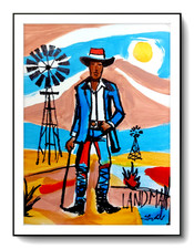 LOVELESS - LANDMAN original acrylic on paper 11 x 15  COA picture
