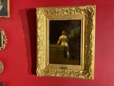 Jean-Jacques Henner (1829-1905) - Nymph at the Fountain - Oil on Panel picture