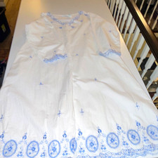 Cottage Chic La Cera Women's Cotton Embroidered Button Gown L with pockets picture