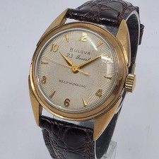 1957 Bulova 23 Jewels Selfwinding Auto Sunburst Dial Gold Filled Mens Watch picture