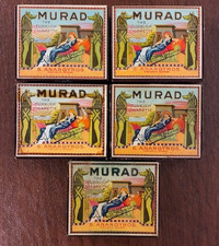 5 VTG 30's / 40's S.ANARGYROS “MURAD THE TURKISH CIGARETTE” ORIG. STAMPED BOXES picture