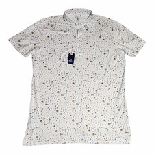johnnie-O | Men's White Cocktail Bar Cart PGA WEST Golf Performance Polo Shirt M picture