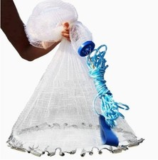 6/8/10/12/16FT Fishing Cast Net Bait Easy Throw Hand Cast Strong Nylon Mesh NEW picture
