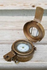 British Military Ww2 Mark Iii Prismatic Nautical Brass Pocket Compass picture