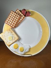 Vtg 1998 Lotus Novelty Breakfast Platter 14.5” 3D Fake Food Egg Waffles BNIB NOS picture