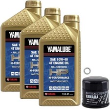 2004-2017 Yamaha FZ6R Oil Change Kit (Full Synthetic) 10w40 Genuine Yamalube picture