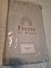 Luxurious Beautiful Frette Coverlet. Cotton 93%/7%viscose. King, Pearl  Grey NWT picture