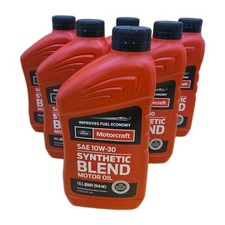 Motorcraft SAE 10W30 Synthetic Blend Motor Oil 6 Quarts Ford OEM Synthetic Oil picture