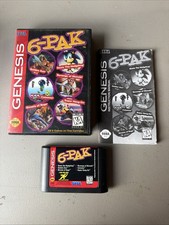 6-Pak (Sega Genesis, 1995) - CIB w/Manual & Reg Card - Tested & Working picture