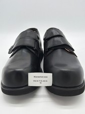 Mens Sizes 11.5 & 12 Black Leather Strap Shoes Mismatched Durable & Comfortable picture