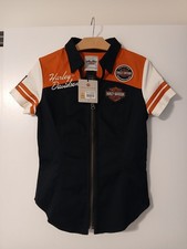 NWT Harley-Davidson Genuine MotorClothes Classic Zip Front Shirt Women’s Small picture
