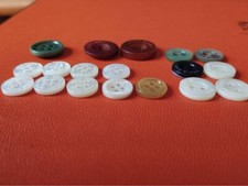 LORO PIANA Button set of 18 Round White Gray Red 10mm-15mm picture