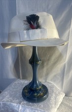 Vintage Hand Painted Blue Wooden Hat Stand Millinery Display Hungarian Folk Art picture