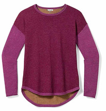 Smartwool Women’s Shadow Pine Colorblock Sweater Argyle Purple Heather (Size L) picture