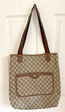 Vintage Gucci GG Supreme Web Sherry Line Tote bag PVC beige Red picture