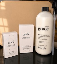 Philosophy Pure Grace 3 Pc Gift Set EDT 2 oz Body Emulsion 32 oz Body Scrub NEW picture