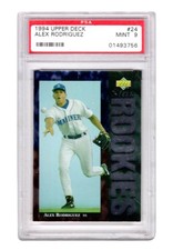 Alex Rodriguez Mariners 1994 Upper Deck Baseball #24 RC Rookie Card - PSA 9 MINT picture