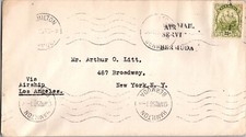 1925 Bermuda Hamilton USS Los Angeles Zeppelin Mail Cover to USA New York picture