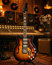 Vintage 1960s Kay Supro Stratford Hollowbody Electric Guitar 3 Pickup Sunburst picture