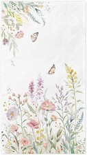 100 Spring Flower Napkins - Watercolor Wild Flower Disposable Hand Towels - picture