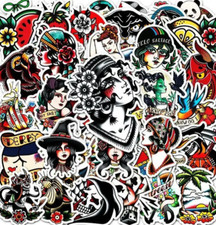 49 American Traditional Tattoo Stickers for Laptop/Water Bottle/Phone Case Decal picture
