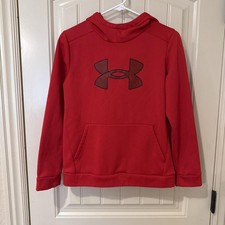 Youth Large Red Under Armour hoodie with black logo #athleisure #fitness picture