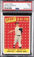1958 TOPPS ALL STAR #487 MICKEY MANTLE PSA 5 picture