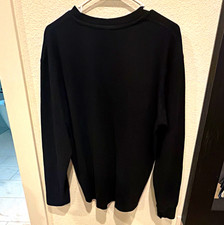 ZARA Men's Black Solid Knit Crew Neck Long Sleeve Pullover Sweater Size L picture