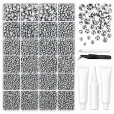 BlissVeritura 32000Pcs Clear Silver Rhinestones for Bedazzling Kit,Mix Sizes ... picture