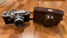 Vintage German Leica DRP Ernst Leitz Wetzlar Camera W/Canon Serenar 50mm Lens picture