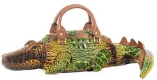 Gettie The Gator – Art To Wear Collectible Vegan Leather Handbag picture