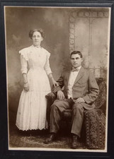 Antique Found Photo Portrait Husband and Wife early 1900s Good Condition picture